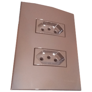 Conjunto 4x2 Linha Marrom Sleek Alto Brilho