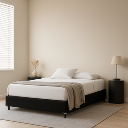 Base Box Casal Viúva Crisle Sintético Preto 128x188x30 - 3