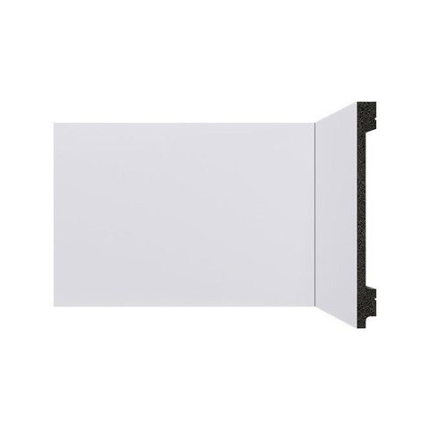 Rodape de Poliestireno 15cm Branco B155 Massa Escura Liso - Santa Luzia