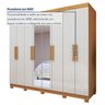 Guarda-roupa 8 Portas 4 Gavetas com Espelho e com Pé Andara Soft - 5