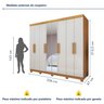 Guarda-roupa 8 Portas 4 Gavetas com Espelho e com Pé Andara Soft - 3
