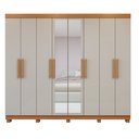 Ver imagem 2 de Guarda-roupa 8 Portas 4 Gavetas com Espelho e com Pé Andara Soft
