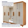 Guarda-roupa 8 Portas 4 Gavetas com Espelho e com Pé Andara Soft - 6