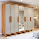 Ver imagem 1 de Guarda-roupa 8 Portas 4 Gavetas com Espelho e com Pé Andara Soft