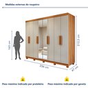 Ver imagem 3 de Guarda-roupa 8 Portas 4 Gavetas com Espelho e com Pé Andara Soft