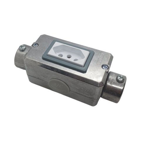 Tomada 10a Tramontina Condulete C Alumínio 3/4"