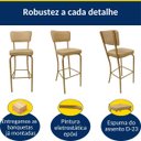 Ver imagem 3 de Conjunto 4 Banquetas Olivia - Altura 65cm para Bar e Cozinha Dourado Fosco com Assento Confortável C