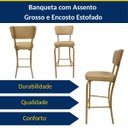 Ver imagem 4 de Conjunto 4 Banquetas Olivia - Altura 65cm para Bar e Cozinha Dourado Fosco com Assento Confortável C