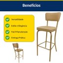 Ver imagem 7 de Conjunto 4 Banquetas Olivia - Altura 65cm para Bar e Cozinha Dourado Fosco com Assento Confortável C