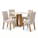 Ver imagem 3 de Conjunto Sala de Jantar Mesa Lisa 90cm com Tampo MDF Canto Reto 4 Cadeiras Lily