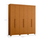 Ver imagem 3 de Guarda Roupa Casal Artemis 6 Portas de Bater 3 Gavetas MDP Cinamomo Albatroz Móveis