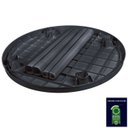 Ver imagem 2 de Mesa Redonda Plástico Desmontável 94cm Preta + 2 Cadeiras Vime Empilhável