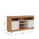 Ver imagem 3 de Rack para Sala Bancada de Tv 47 Pol 136cm Ariele Freijó/off White C04 - D’Rossi