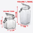 Ver imagem 5 de Potes Hermético Porta Mantimentos Vidro Clipe Metal Kit 2pçs