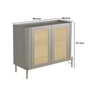 Ver imagem 2 de Buffet Aparador 98,5cm Porta Sextavada 100% Mdf Pés Metal Cor:grigio com Dourado