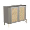 Ver imagem 1 de Buffet Aparador 98,5cm Porta Sextavada 100% Mdf Pés Metal Cor:grigio com Dourado