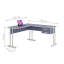 Ver imagem 2 de Escrivaninha para Computador L com 2 Gavetas Range Azul