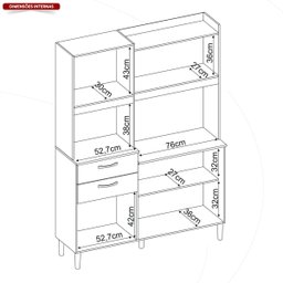 Armário de Cozinha 6 Portas 2 Gavetas Harmonia Demobile - 9