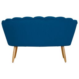 Poltrona Namoradeira Pétala para Sala ou Escritório Suede Pés de Madeira - Visalar Móveis - 3