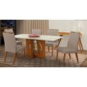 Ver imagem 1 de Mesa de jantar + 6 cadeiras Roma tampo 180 cm Champagne