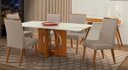 Ver imagem 1 de Mesa de jantar + 6 cadeiras Roma tampo 180 cm Champagne