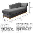 Ver imagem 4 de Kit Diva Recamier Vanessa 185cm Lado Esquerdo e 02 Poltronas Laura Suede - ADJ Decor RECAMIER DIVÃ S