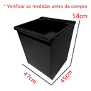 Ver imagem 3 de Tanque Lavanderia 26l Gabinete Mdf Preto Suspenso Suporte Torneira de Bancada