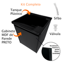Ver imagem 4 de Tanque Lavanderia 26l Gabinete Mdf Preto Suspenso Suporte Torneira de Bancada