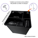 Ver imagem 6 de Tanque Lavanderia 26l Gabinete Mdf Preto Suspenso Suporte Torneira de Bancada