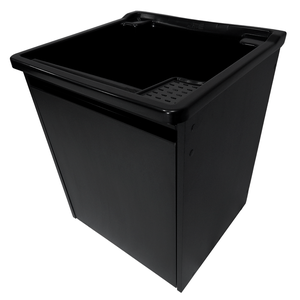 Tanque Lavanderia 26l Gabinete Mdf Preto Suspenso Suporte Torneira de Bancada