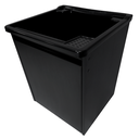 Ver imagem 1 de Tanque Lavanderia 26l Gabinete Mdf Preto Suspenso Suporte Torneira de Bancada
