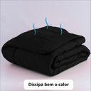 Ver imagem 3 de Edredom Casal Queen 6 Peças Leve para Verão Função Cobre Leito Preto Casa Dona