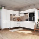 Ver imagem 1 de Armário de Cozinha Thalia 18 Portas 3 Gavetas Branco - Pnr Móveis
