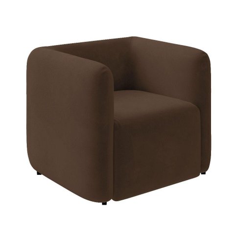 Poltrona Sala de Estar Decorativa Laguna Veludo K01 - D'Rossi Cor Marrom