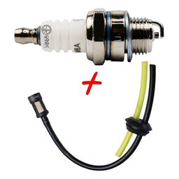 Mangueira+plug+filtro Gasolina + Vela Roçadeira Motosserra Amarelo - 4