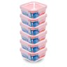 Kit com 6 Potes de Vidro Hermético 1,1l Quadrado Invicta - 1