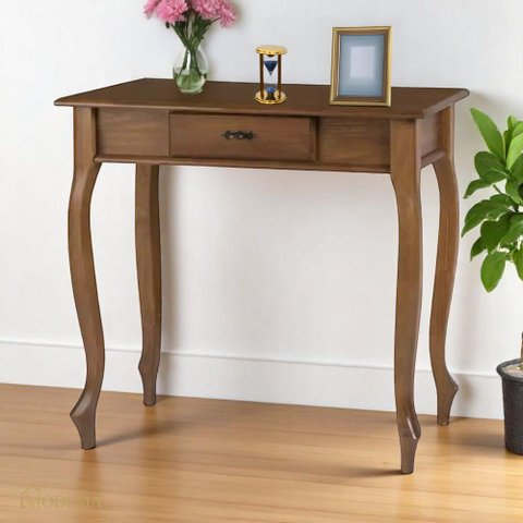 Aparador para Sala em Madeira Maciça com Pés Luis XV 1 Gaveta 1010 Linz Móveis  - Imbuia Glazer