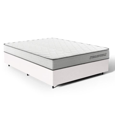 Cama Box Casal com Colchão de Molas Ensacadas Double Comfort 138x188x59cm