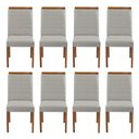 Ver imagem 1 de Kit 8 Cadeiras Decorativas Sala de Jantar Luxo Sueli Facto Prata - Mozzelar