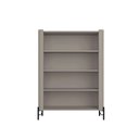 Ver imagem 4 de Cristaleira Bend 2 Portas 3 Prateleiras MDF Vidro Canelado Grigio com Preto Casa Lar Shop