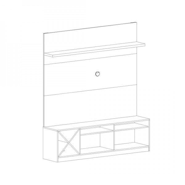 Rack com Painel Para TV até 50 Polegadas 2 Portas Adega Vicenza  - 5