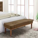 Ver imagem 2 de Divã Recamier Banco Base Madeira para Quarto Gênova 160cm Suede Caramelo S04 - D'Rossi