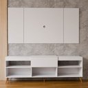 Ver imagem 5 de Rack com Painel para TV até 60 Polegadas Veneza 1 Porta 2 Prateleiras Branco - Panorama Móveis