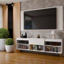 Ver imagem 2 de Rack com Painel para TV até 60 Polegadas Veneza 1 Porta 2 Prateleiras Branco - Panorama Móveis