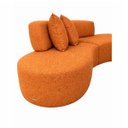 Ver imagem 5 de Sofa Virgínia Curvo em Bouclé Kit com Puff | Conforto e Design Moderno