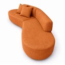 Ver imagem 3 de Sofa Virgínia Curvo em Bouclé Kit com Puff | Conforto e Design Moderno
