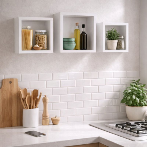 Nicho para Sala Quarto Livro Prateleira Cubo Estante Bebe - Branco