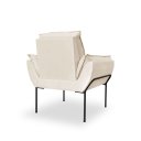 Ver imagem 2 de Poltrona Decorativa Opala Amamentação para Sala Base de Ferro Preto Suede Meecommerce:bege