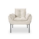 Ver imagem 3 de Poltrona Decorativa Opala Amamentação para Sala Base de Ferro Preto Suede Meecommerce:bege