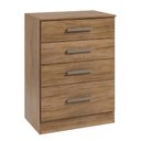 Ver imagem 2 de Cômoda Gaveteiro 4 Gavetas para Quarto com Corrediças Telescópicas Puxadores Modernos Design Compact